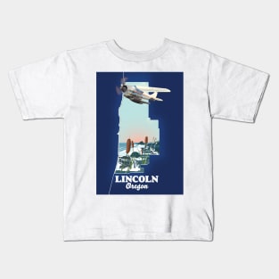 Lincoln Oregon Travel map Kids T-Shirt